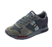 Blauer USA F5QUEENS01 Military Green Sneakers de sport pour homme en cuir et tissu, Military Green, 41 EU