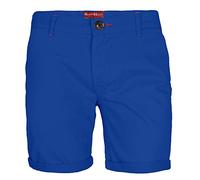 BlauerHafen Bermuda chino stretch pour homme - Coupe ajustée - En coton extensible, bleu roi, 36 Slim