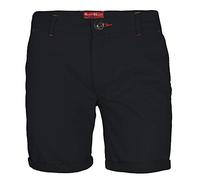 BlauerHafen Bermuda chino stretch pour homme - Coupe ajustée - En coton extensible, Noir , 40W