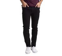 BlauerHafen Jean de designer stretch pour homme - Décontracté - Coupe droite - Coupe ajustée - Aspect détroyé - En denim - 5 poches, Noir , 32W x 30L