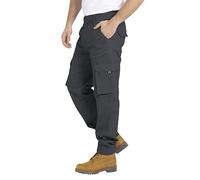 BlauerHafen Pantalon cargo pour homme, coupe droite, stretch, avec 12 poches, pantalon de loisirs, pantalon de travail, coupe décontractée, tailles 32 W à 44 W (gris foncé, 38 W/30 L)