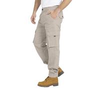 BlauerHafen Pantalon cargo pour homme - Coupe droite - Stretch - Avec 12 poches - Pantalon de travail - Coupe décontractée - Tailles 32 à 44 W, stone, 36W / 32L