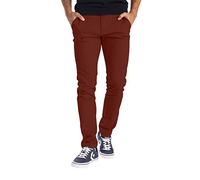 BlauerHafen Pantalon chino en tissu stretch pour homme - Coupe ajustée - Décontractée, Chapeau de bœuf, 34W x 30L