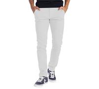BlauerHafen - Pantalon chino pour homme - Designer - Stretch - Tissu - Coupe slim - Pantalon décontracté, Blanc., 30W / 32L