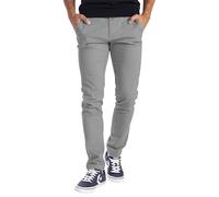 BlauerHafen Pantalon chino pour homme - Tissu stretch - Coupe ajustée - Décontracté, gris clair, 34W / 34L