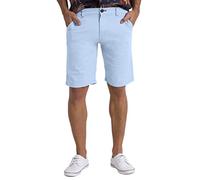 BlauerHafen Short chino d'été pour homme - Coupe ajustée - En coton classique - Décontracté - Pour la plage, le jogging - Toutes les tailles 30-40, bleu ciel, 32