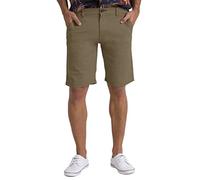 BlauerHafen Short chino d'été pour homme - Coupe ajustée - En coton classique - Décontracté - Pour la plage, le jogging - Toutes les tailles 30-40, kaki, 32