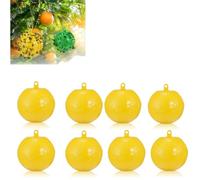 BlauHaus Attrape Mouche,Boule De Piège à Mouches Suspendue,Mouche Piège Collant,Attrape-Mouches À Fruits，Attrape-Parasites Extérieur pour Pots De Fleurs Balcons Cours Vergers Cuisines (Jaune)