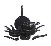 Blaumann Batterie de cuisine 8 pièces avec poignées douces au toucher et ensemble d'ustensiles de cuisine (noir mat)