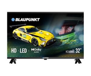 BLAUPUNKT 32HCE4000S Téléviseur LED 32 Pouces, Résolution HD 1366x768, Son Dolby Audio 16W, Compatible DVB-T2/S2/C, 2 Ports HDMI, sans Système Smart TV