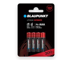 BLAUPUNKT AAA Piles au Lithium, Paquet de 4, idéales pour Les appareils Photo numériques, Les appareils de l'internet des Objets (IdO), FR03BUL/4CP
