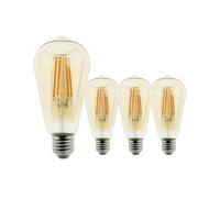 BLAUPUNKT Ampoule LED Filament ST64 E27, Remplace 60W, 806 Lumens, Lot de 4