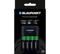 Blaupunkt Chargeur de Piles USB, pour 1-4 Piles Rechargeables AA,AAA, 8-10h de Temps de Charge, 4 Blaupunkt Piles AA incluises 2000 mah