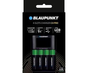 Blaupunkt Chargeur de Piles USB, pour 1-4 Piles Rechargeables AA,AAA, Rapide: 1h de Temps de Charge, 4 Blaupunkt Piles AA incluises 2000 mah