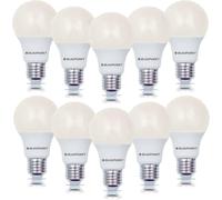 Blaupunkt Ampoule LED E27 - Classique A60 - Éclairages pour Pièces - 8.5W - Remplacement de 60W - Dépolie - Blanc Chaud 2700K - 900 lumen - Lampe Économe en Énergie et en Coûts - Lot de 10