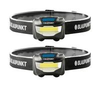 BLAUPUNKT Frontale LED 200 lm, Tête Inclinable, 3x AAA Sans Piles, Lot de 2