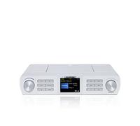 Blaupunkt KRD 100 Radio de cuisine Bluetooth avec DAB+, radio encastrée, DAB Plus, FM, multi-écran, radio numérique avec horloge, lumière LED, 2 minuteurs arrière, radio sous meuble d'atelier, blanc