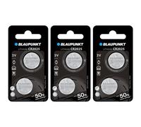 BLAUPUNKT Lot de 3 Packs 2 CR2025 3V Pile bouton Lithium Idéale clés de voiture, montres