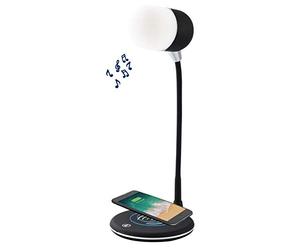 Blaupunkt - MP3990-133 - Lampe de Bureau avec Speaker et Cargeur Induction - Compatible Bluetooth - 3W - Noir