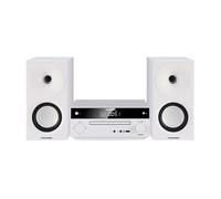 Blaupunkt MS30.02BT Microchaîne stéréo Bluetooth HDMI Arc | Optique USB AUX Radio FM CD 150 W RMS Réveil Télécommande Haut-parleurs Bass Reflex (Blanche)