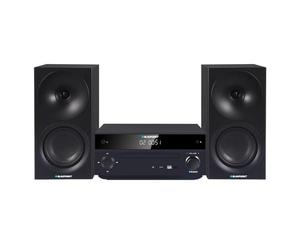 Blaupunkt MS30.02BT Microchaîne stéréo Bluetooth HDMI Arc | Optique USB AUX Radio FM CD 150 W RMS Réveil Télécommande Haut-parleurs Bass Reflex (Noir)