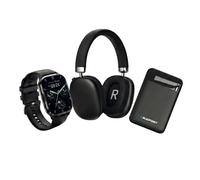 BLAUPUNKT Pack Trio Easy Connect - Montre Connectée Bluetooth Appels + Casque Bluetooth sans Fil Noise Cancelling + Batterie Externe 5000mAh USB-C Power Bank