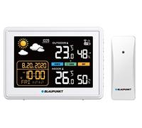 Blaupunkt Station météo numérique WS30WH – écran couleur DCF, thermo-hygromètre intérieur/extérieur