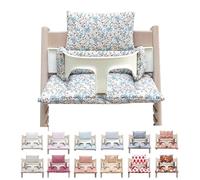 Blausberg Baby - Coussin Set Tripp Trapp Enduit (Prairie Fleurs Bleu Beige) Tous Les matériaux sont certifiés Oeko-TEX® Standard 100 - fabriqué en Allemagne