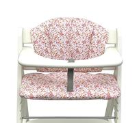 Blausberg Baby - Hauck Alpha Coussin d'assise pour Chaise Haute Accessoires 100% Coton - Certifié Oeko-Tex Standard 100 - Fabriqué en Allemagne - Prairie de Fleurs Roses