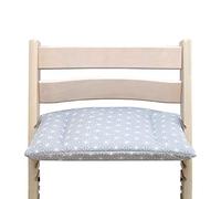 Blausberg Baby - Revêtement lavable - Coussin d'assise (petite planche) pour chaise haute Stokke Tripp Trapp (Happy Star gris) - 100 % fabriqué à Hambourg, Allemagne