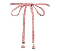Blausky 1 ceinture fine tressée pour femme, ceinture rétro, chaîne de taille en corde de coton, taille réglable, pour jeans, pantalons, robe 148 cm, kaki, Rose, taille unique