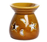 Blausky 1 lampe aromatique 7,5 x 8,3 cm - En céramique - Porte-bougie - Brûleur à huile aromatique - Diffuseur d'arômes - Pour somnière, relaxation, méditation - Jaune