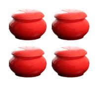 Blausky 1 pot en céramique avec couvercle, polyvalent, petit bocal, sucrier, mini boîte à café pour le stockage et le remplissage pour gloss à lèvres, café, sucre, thé, épices, rouge, 5,2 x 3,8 cm