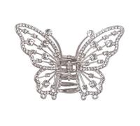 Blausky 4 Stück Haarklammer Metall Schmetterling,Glitzer Hair Clips Haarklammern mit Strasssteine Haarspangen Damen für Dünnes Dickes Haar,Haarstyling-Zubehör für Alltag Party Hochzeit,Silber