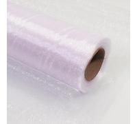 Blausky 50 cm x 50 m de tissu en organza à coudre, tulle transparent brillant, rouleau d'organza tissu décoratif pour chemin de table, rideau, nappe, nœud d'arc, blanc