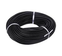 Blausky Cordon en cuir tressé - 6 mm x 1 m - En cuir de vachette véritable - Rond - Pour bricolage, tressage, bricolage, bracelets, colliers, ceintures et bijoux - Noir