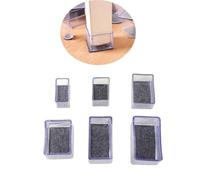 Blausky Lot de 10 capuchons de protection en silicone transparent avec patins en feutre - Résistants à l'usure et aux rayures - Pour meubles, pieds de chaise - Rectangulaires - 30 x 40 mm