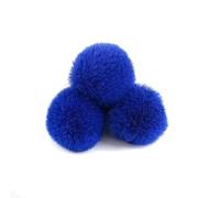 Blausky Lot de 10 pompons en fourrure synthétique pour bonnet, multicolores, grands, avec élastique, pompons pour bricolage, Pâques, Noël, bricolage, décoration artisanale, bleu foncé, 7 cm