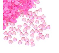 Blausky Lot de 100 strass en forme de cœur à dos plat - 4 mm - En verre - Décoration en forme de cœur - Strass en cristal à coller - Pour la fabrication de bijoux, le nail art, le scrapbooking - Rose