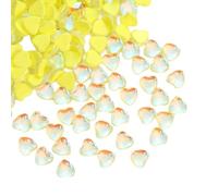 Blausky Lot de 100 strass en forme de cœur à dos plat - 6 mm - En verre - Décoration en forme de cœur - Strass en cristal à coller - Pour la fabrication de bijoux, le nail art, le scrapbooking - Jaune