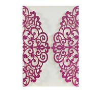 Blausky Lot de 12 cartes d'invitation à paillettes avec enveloppes pour mariage - Élégantes - En papier - Avec nœud en satin - Pour fête - Violet