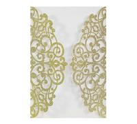 Blausky Lot de 12 cartes d'invitation à paillettes avec enveloppes pour mariage - Élégantes - En papier - Avec nœud en satin - Pour fête - Jaune