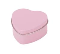 Blausky Lot de 2 boîtes en métal en forme de cœur avec fenêtre transparente - Mini boîte de rangement en métal avec couvercle pour bonbons, petits objets - 60 x 59 x 27 mm - Rose A