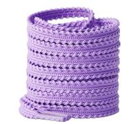Blausky Lot de 2 paires de lacets plats de 120 cm - Lacets ondulés indéchirables - Lacets de rechange de 0,7 cm en polyester - Pour baskets, chaussures de sport, chaussures de course, blancs, lilas