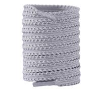 Blausky Lot de 2 paires de lacets plats de 140 cm - Lacets ondulés indéchirables - Lacets de rechange de 0,7 cm en polyester - Pour baskets, chaussures de sport, chaussures de course, blancs, gris