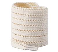Blausky Lot de 2 paires de lacets plats de 140 cm - Lacets ondulés indéchirables - Lacets de rechange de 0,7 cm en polyester - Pour baskets, chaussures de sport, chaussures de course, blancs, beige