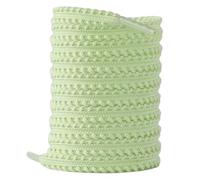 Blausky Lot de 2 paires de lacets plats de 140 cm - Lacets ondulés indéchirables - Lacets de rechange de 0,7 cm en polyester - Pour baskets, chaussures de sport, chaussures de course, blancs, vert