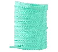 Blausky Lot de 2 paires de lacets plats de 160 cm - Lacets ondulés indéchirables - Lacets de rechange de 0,7 cm en polyester - Pour baskets, chaussures de sport, chaussures de course, blancs, vert