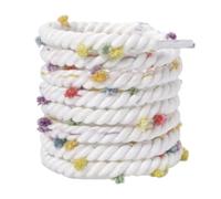 Blausky Lot de 2 paires de lacets ronds de 120 cm avec pompons multicolores de 7 mm de large en polyester - Lacets de rechange pour baskets, chaussures de course, chaussures de sport - Rose B