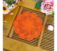Blausky Lot de 2 sets de nappe ronde brodée, napperon au crochet, napperon en dentelle, set de table Petites nappes en crochet en coton, nappes pour tasses, bols, assiettes, vases, antiquités, 20 cm
